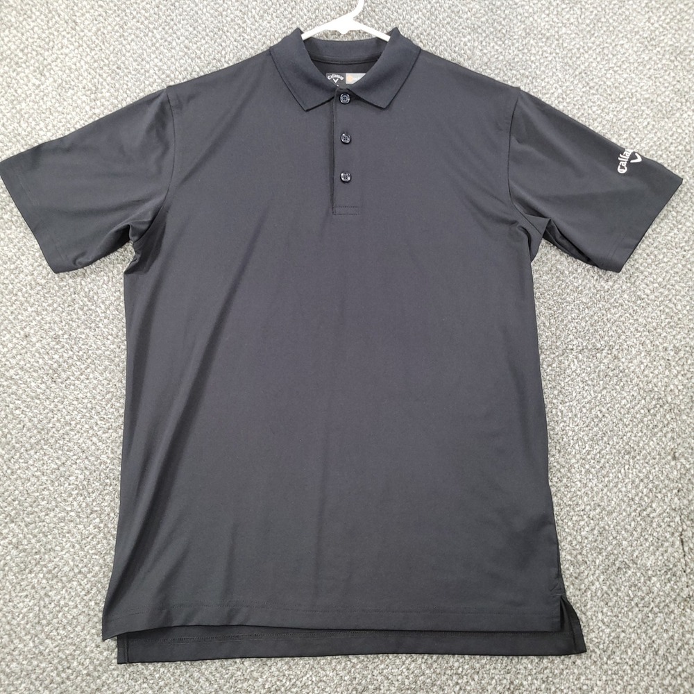 Callaway Opti-Dri‎ Mens Small Black Short Sleeve Golf Polo Shirt Stretch Logo